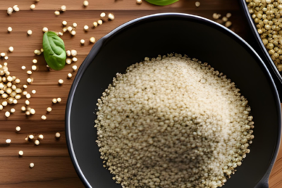 fuente con quinoa lista para preparar una receta