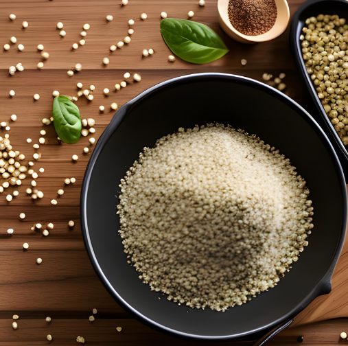 fuente con quinoa lista para preparar una receta