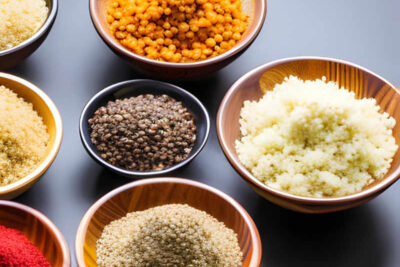 varios platos con diferentes tipos de quinoa